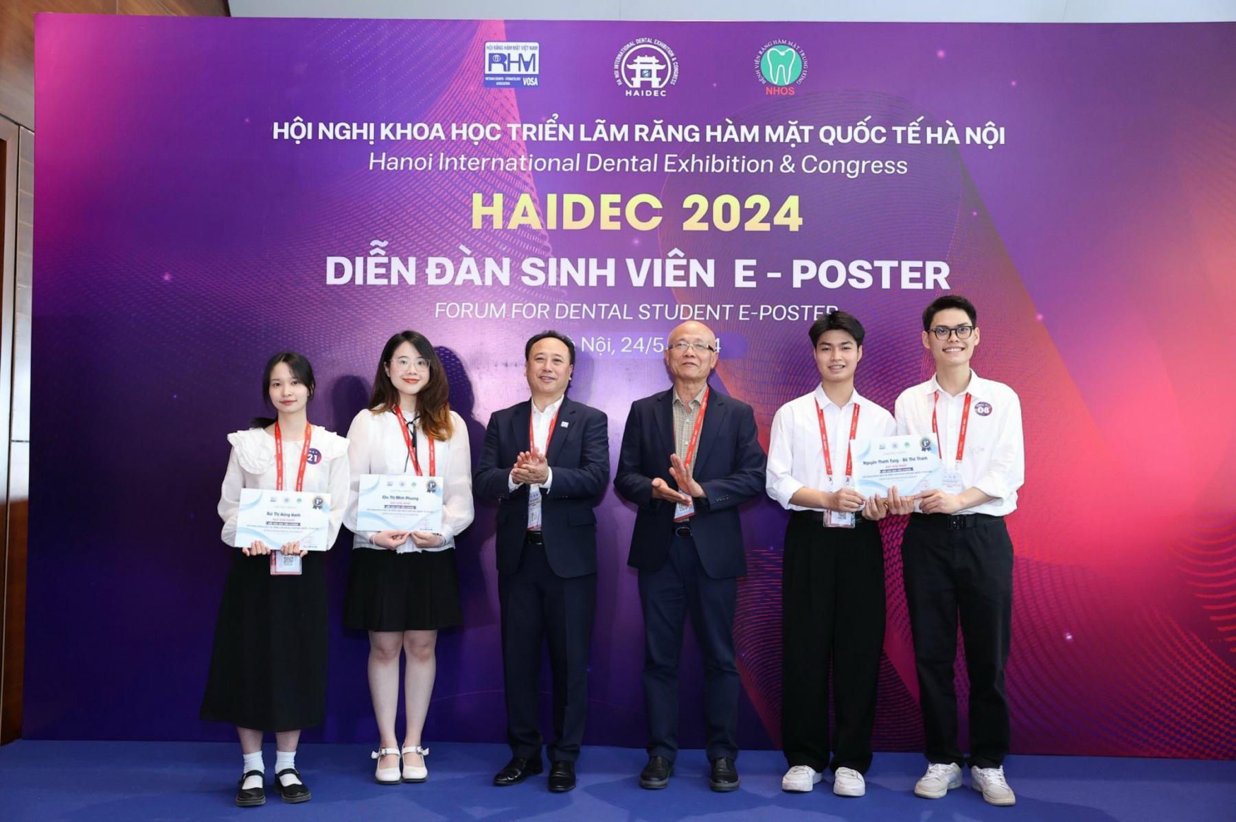  Chúc mừng sinh viên Khoa Răng Hàm Mặt, Trường Đại học Y Dược, ĐHQGHN đạt giải trong Hội nghị và Triển lãm Răng Hàm Mặt Quốc tế Hà Nội - HAIDEC 2024